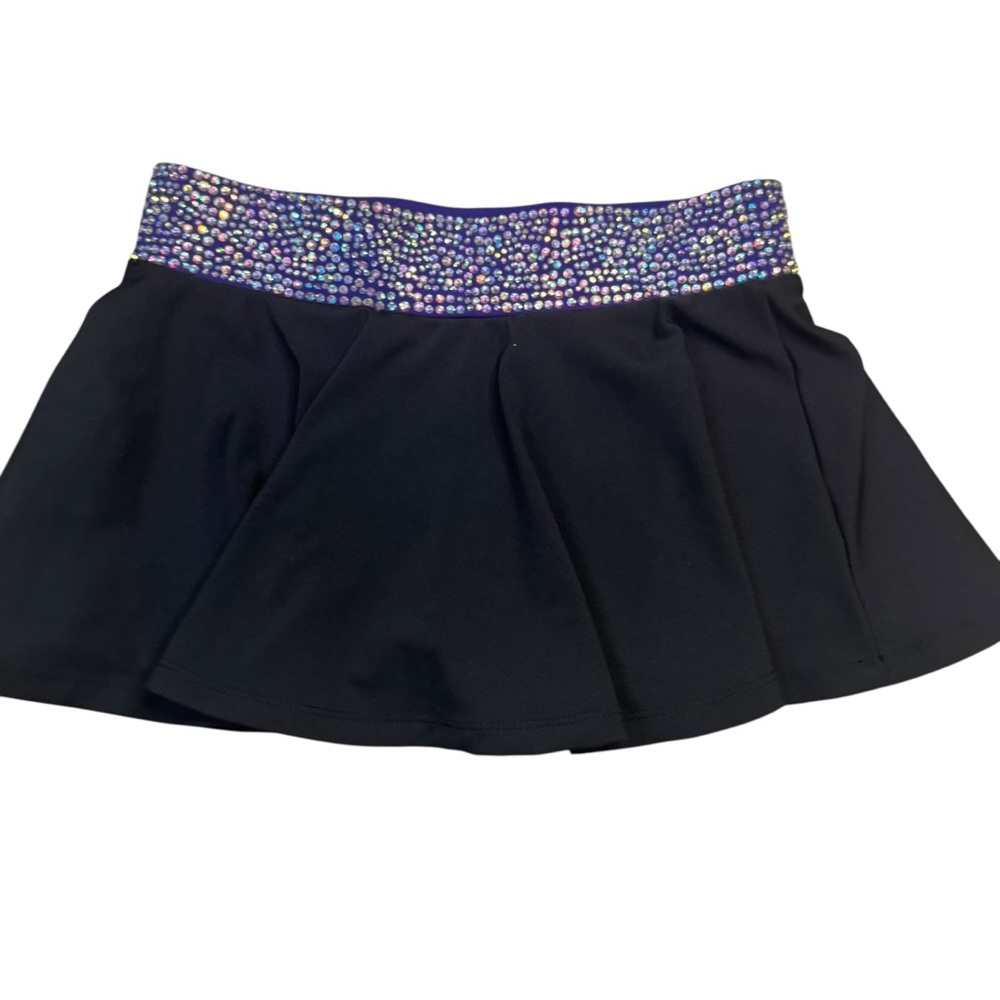 Black Athletic Skort with Embellished Waistband YL Like New - Picture 2 of 4
